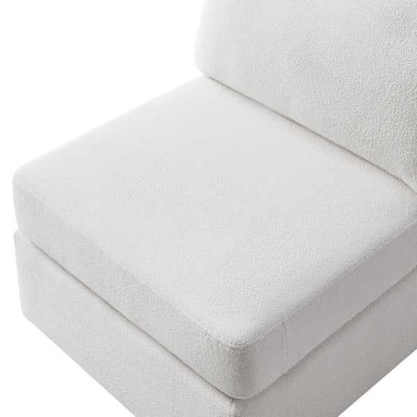 English Elm Chauncy Five Piece Modular Sectional Performance Fabric Living Room Seating Set Ivory B050S00033