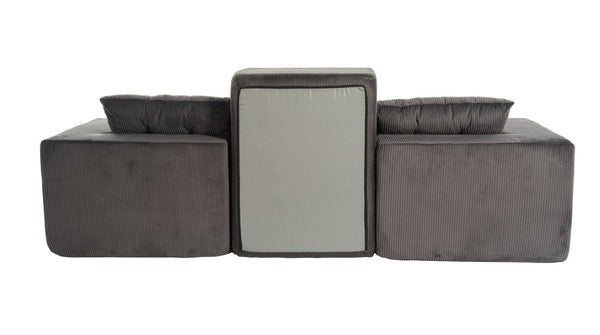English Elm 101" Modular Cloud Sectional Corduroy Upholstered Sofa Reversible Chaise Living Room Gray W1170S00056