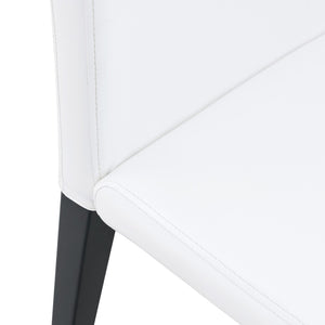 English Elm Table And Chair Set – Modern Glass Top Dining Table With 6 White Pu Chairs For Stylish Comfort W1151S03811-GIGA