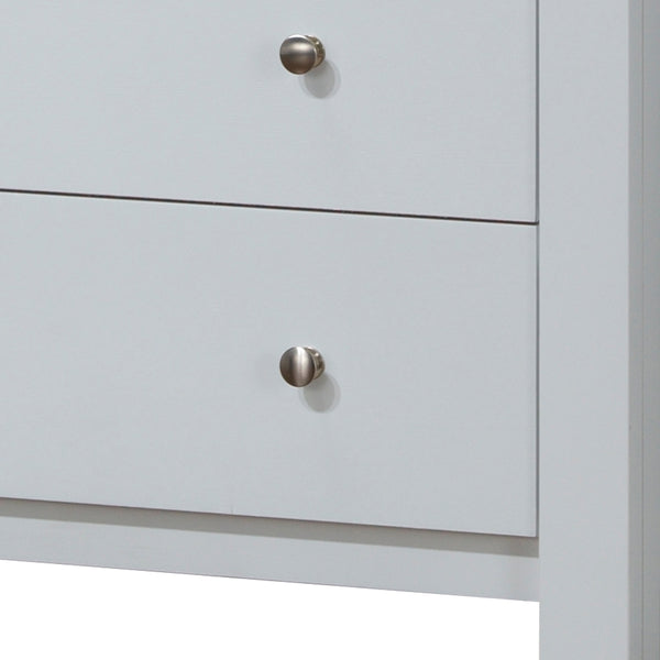 English Elm Elegant White Transitional Media Chest with Spacious Drawers, 36"H x 34"W x 17"D, No Assembly, Durable Finish B078108135