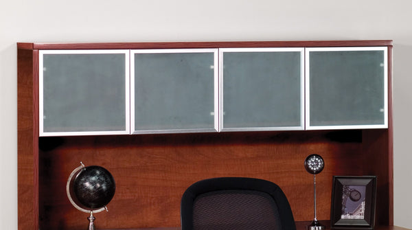 OSP Home Furnishings Overhead Wall Cabinet with Clear Glass Doors for Kitchen or Living Room Display Cherry NAPCHY-42