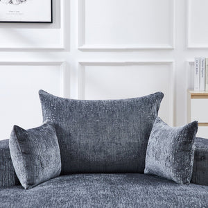 English Elm 55''L Chenille sponge single sofa sleeper chair — no assembly, ultra-soft chenille, plush backrest pillow comfort for living room relaxation Grey W834P221026