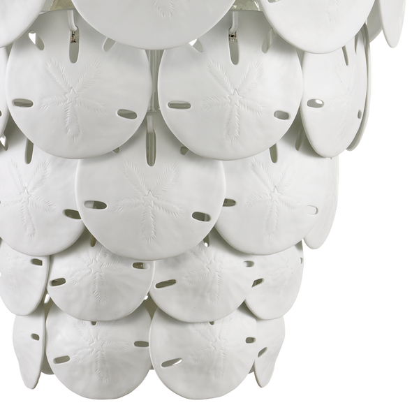 Tulum Coastal White Chandelier by Marjorie Skouras - Elegant Bone China Design, Adjustable & Stylish