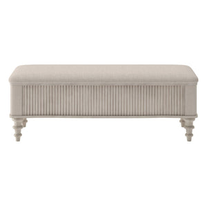 English Elm 50.8-inch Linen Upholstered Storage Bench Rubberwood Frame Lift Top Entryway Bedroom Seat Beige W5819P481610