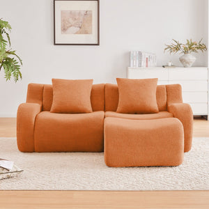 English Elm L-Shaped Teddy Fabric 2-Seat Sofa - Ergonomic, No Assembly, Cloud-Like Comfort For Any Space W714S01447