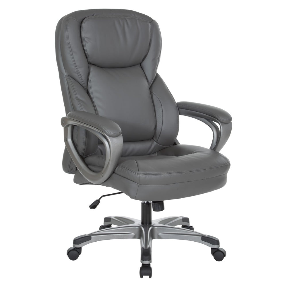 OSP Home Furnishings Exec Bonded Leather Office Chair with Lumbar Support for Executive Home Workspace ECH67707-EC42