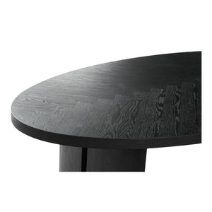 English Elm William Herringbone Oak Veneer Dining Table Seats Six Contemporary Black Finish B2769S00015