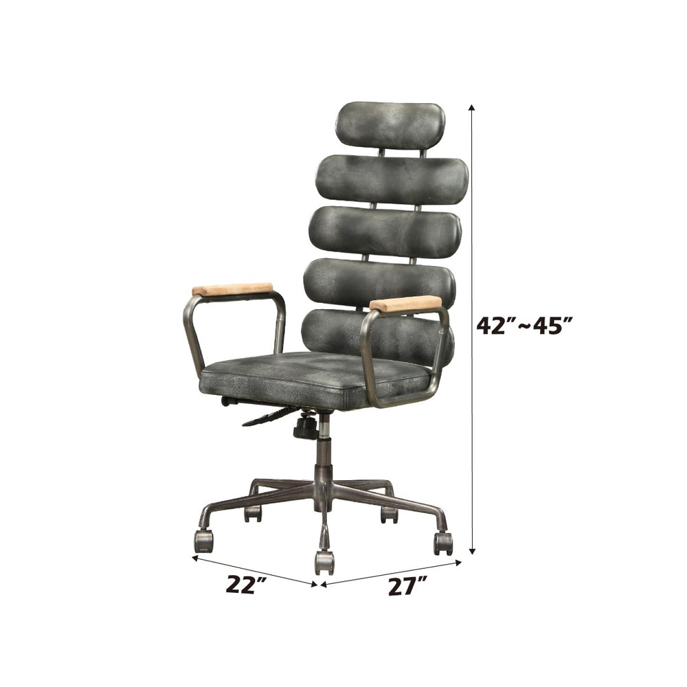 English Elm Calan High Back Executive Office Chair Tufted Top Grain Leather Vintage Swivel B2726P419519