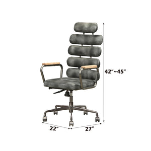 English Elm Calan High Back Executive Office Chair Tufted Top Grain Leather Vintage Swivel B2726P419519