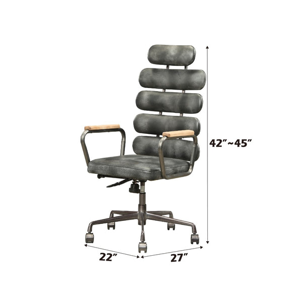 English Elm Calan High Back Executive Office Chair Tufted Top Grain Leather Vintage Swivel B2726P419519