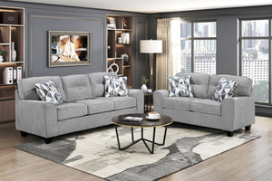 English Elm Durable Chenille Upholstered Loveseat with Pocket Coil Support and Contemporary Style Gray B011P474325