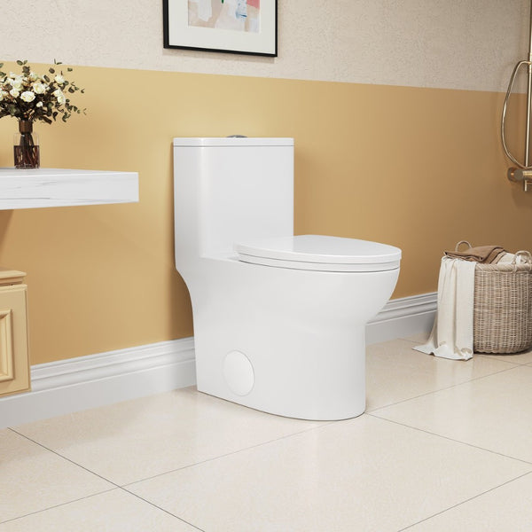 English Elm 1.1/1.6 Gpf Skirted One-piece Elongated Ceramic Toilet with Soft-close Seat Ada Comfort B2724P248739