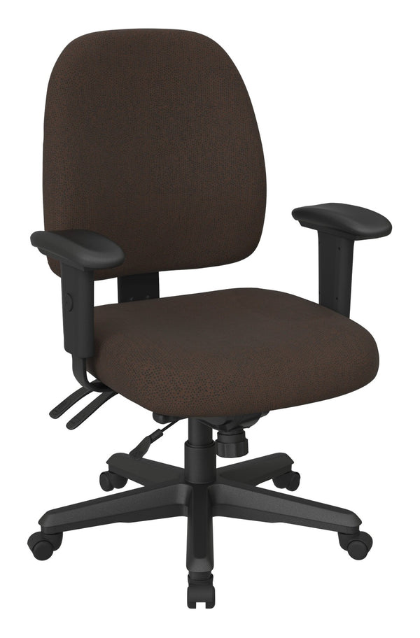 OSP Home Furnishings Ergonomics Chair Adjustable Lumbar Support Home Office Seat with Greenguard Certified Foam Cocoa 43808-K011