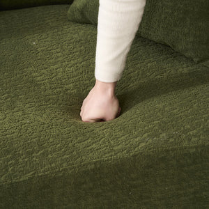English Elm LY-025S Curved Loveseat Sofa Compact 65" chenille upholstery, 30D foam with spring core, 300lb capacity, 3 pillows, apartment-friendly Antique Green,Green W2231P292604