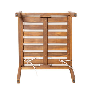 English Elm Christopher Knight Home® - Acacia Solid Acacia Wood Outdoor Dining Chairs Set of 2 with Beige Weather-Resistant Cushions, Natural Finish N776P286347B