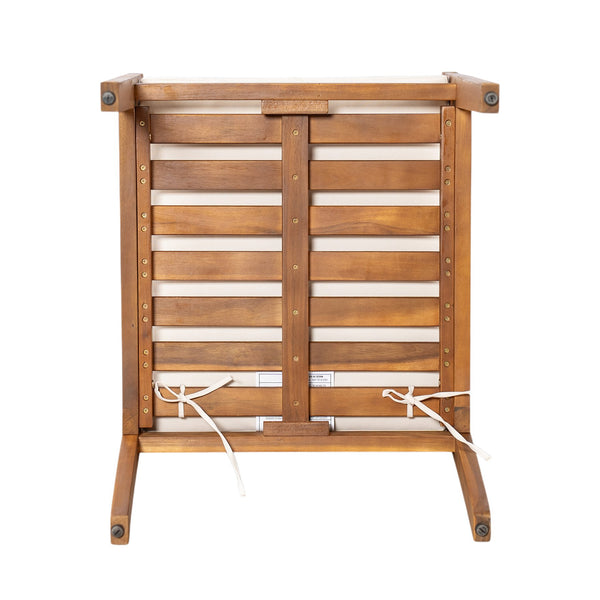 English Elm Christopher Knight Home® - Acacia Solid Acacia Wood Outdoor Dining Chairs Set of 2 with Beige Weather-Resistant Cushions, Natural Finish N776P286347B