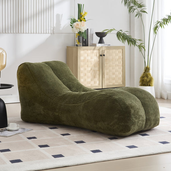 English Elm Creative Bean Bag Sofa Chair with Plush Superfiber Cover and Soft Foam Filling for Luxe Comfort Olive Green W1996P266262