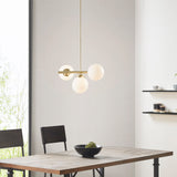 INK+IVY Aurelia Modern/Contemporary 3-Light Chandelier with Frosted Glass Globe Bulbs II151-0134 Gold