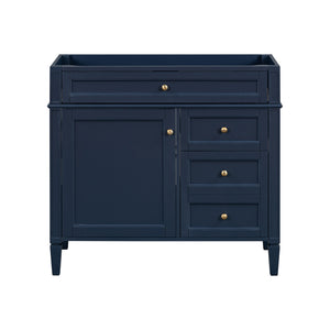 English Elm 36'' Modern Bathroom Vanity Cabinet with Tip-Out Drawer, Adjustable Shelf, Smooth Metal Slides, Solid Wood Frame Blue N710P186084C