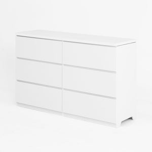 English Elm Modern Six Drawer Dresser with Wave Panel Fronts Handleless Design for Bedroom W409P371346
