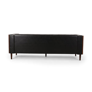 English Elm 3-seater Diamond Tufted Contemporary Sofa Deep Seated Living Room Couch with Pillows Black 70630.00AMDNT_70630.00BMDNT