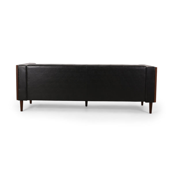 English Elm 3-seater Diamond Tufted Contemporary Sofa Deep Seated Living Room Couch with Pillows Black 70630.00AMDNT_70630.00BMDNT