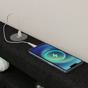 English Elm Queen Upholstered Bed Frame with Headboard, USB Charging, RGB LED Lights & 4 Storage Drawers, Dark Gray W1960P175566