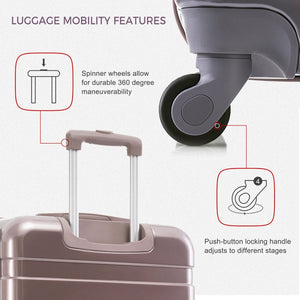 English Elm Luggage Sets 3 Piece Abs Hardshell Spinner Suitcase with Tsa Lock Lightweight Travel N726P203164G