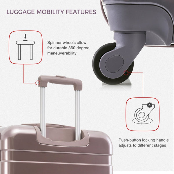 English Elm Luggage Sets 3 Piece Abs Hardshell Spinner Suitcase with Tsa Lock Lightweight Travel N726P203164G