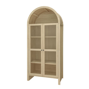 English Elm 70.28" Tall Arched Kitchen Pantry - Modern Farmhouse Cabinet With Adjustable Shelves For Versatile Storage W688P204446