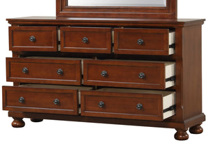 English Elm Meade Elegant Storage Chest with Felt-Lined Top Drawer, Full-Extension Drawers, Dovetail Joints, Solid Legs and Warm Wood Finish Cherry 35.5 L x 63 W x 21 H B078118438