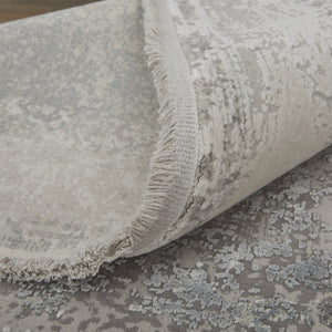 Feizy Rugs Cadiz Abstract Watercolor Area Rug - Luxurious Machine-woven Design Inspired By Spanish Elegance Taupe,Gray,Silver Viscose,Acrylic 8663888flgy000p22