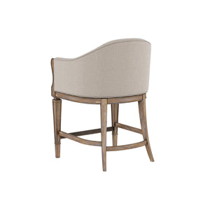 A.R.T. Furniture Architrave Counter Stool In Almond - Rustic Elegance With Upholstered Seat & Footrest For Comfort Brown Material, Parawood Solids,Foam,Fabric 277209-2608cl