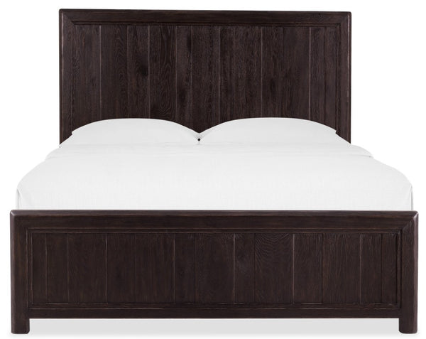 Hooker Furniture Driftwood Queen Panel Bed With Buckboard Oak Finish, Solid Oak Construction & Versatile Headboard Styling Blacks 6820-90250-99