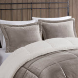 Woolrich Alton Lodge/Cabin Plush to Sherpa Down Alternative Comforter Set WR10-2063 Grey/Ivory