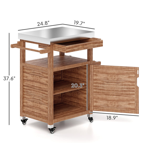 English Elm Multi-purpose Metal Garden Tool Rack Three Tier Corner Storage for Shed or Garage T3971P425315