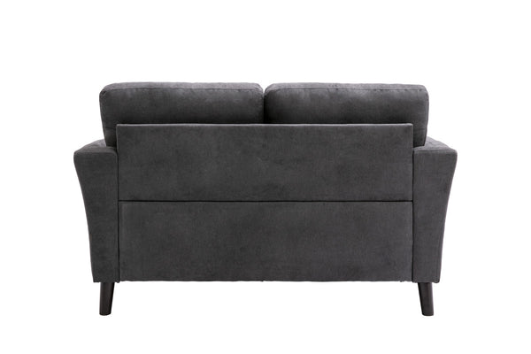 English Elm Damiano Woven Gray Fabric Loveseat with Solid Wood Legs and Pocket Coil Support B2749S00147