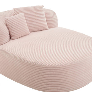 English Elm Swivel Barrel Accent Chair Chenille Tufted Round Club Seat for Living Room Lounge Pink N719S002370P