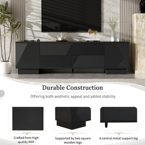 English Elm Vibe Haus Minimalist Media Console with Cabinets and Drawers for Living Room N724P360376B