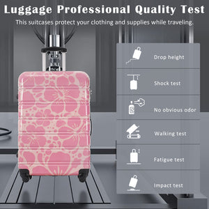 English Elm Hardshell Polycarbonate Luggage Set Three Piece Tsa Lock Spinner Travel Suitcases Pink N732P306618U
