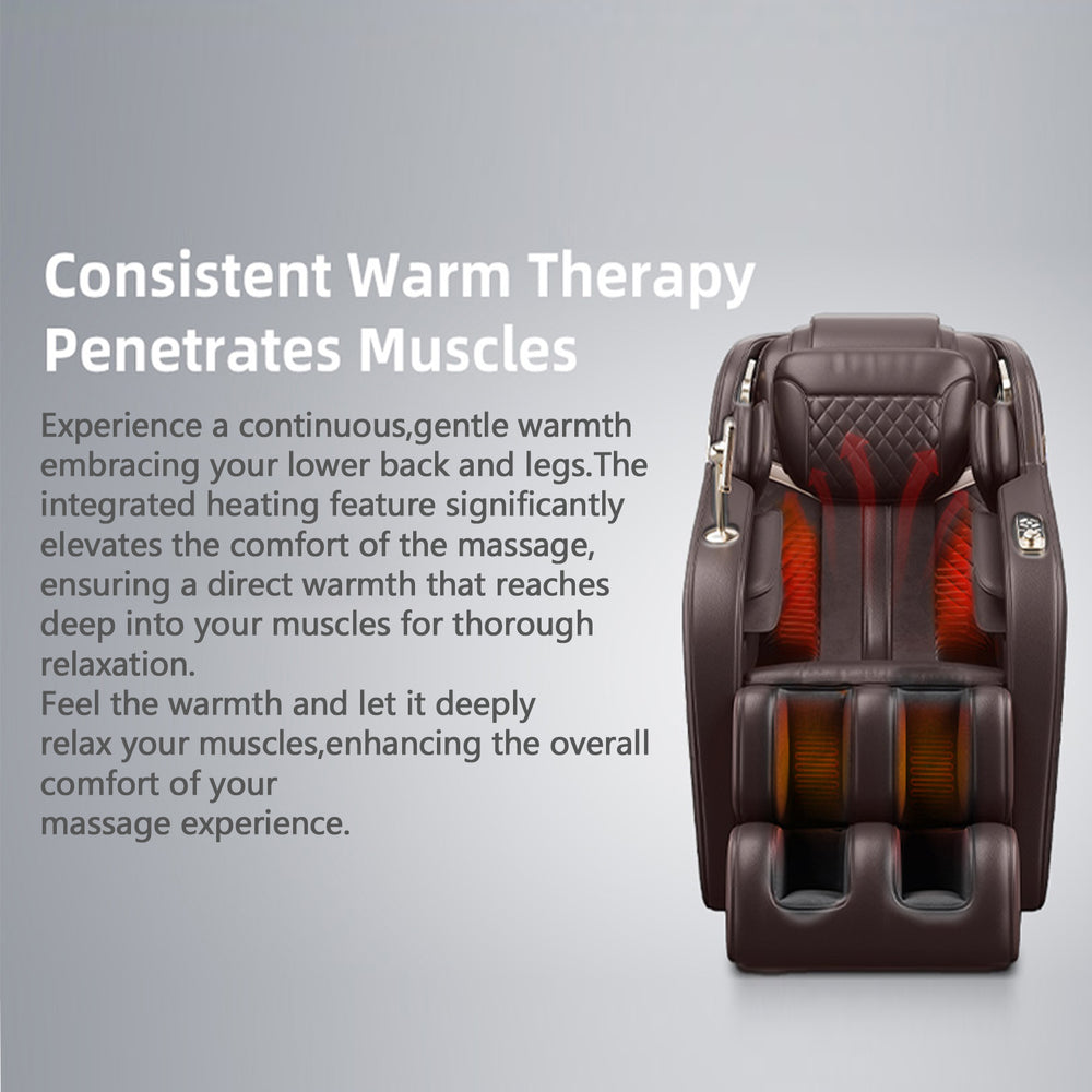 English Elm "Luxury Luxury 3D Zero Gravity Massage Chair with SL-Track, Mechanical Hand, Shiatsu, Heated Back & Calves, Bluetooth Speakers and Smart LCD Control W3327P296128