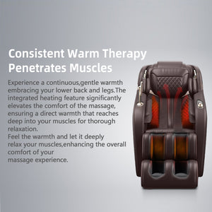 English Elm "Luxury Luxury 3D Zero Gravity Massage Chair with SL-Track, Mechanical Hand, Shiatsu, Heated Back & Calves, Bluetooth Speakers and Smart LCD Control W3327P296128