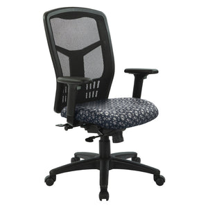 OSP Home Furnishings Progrid® Ergonomic Mesh High Back Office Chair with Lumbar Support and Adjustable Arms Steely 90662-K108