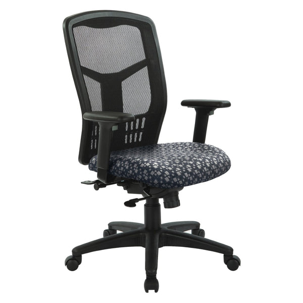 OSP Home Furnishings Progrid® Ergonomic Mesh High Back Office Chair with Lumbar Support and Adjustable Arms Steely 90662-K108