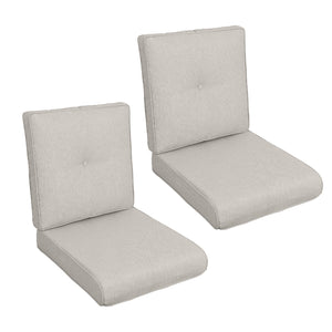 English Elm 2 High Back Patio Chair Cushions 2-Pack Tufted Outdoor Rocking & Adirondack Cushions Waterproof Comfortable Durable Garden Seating Beige W419P311604
