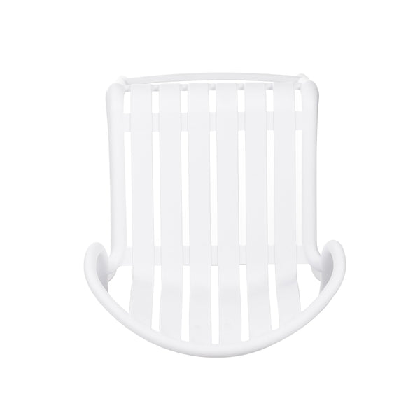 English Elm Outdoor Stackable Armless Barstools Set of 2 Uv Resistant Slat Back Patio Seating White N780P199452W
