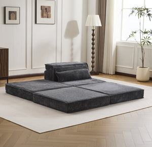 English Elm Compression Mahjong Sofa - Oversized Modular Sectional Bed With Memory Foam & Versatile Ottoman Set W3723S00045