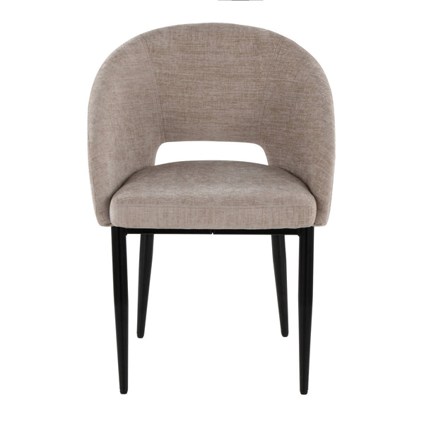 English Elm Chair Set of Two with Black Metal Frame and Upholstered Seat for Modern Dining B202S02107