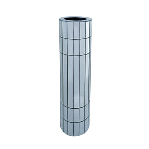 English Elm 29.92"(76cm)Tall Mirrored Silver Floor Vase Modern Round Decorative Glass & MDF Statement Piece for Living Rooms W3836P362090