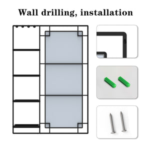 English Elm 30X44 Ines Modern Vanity Mirror with Shelf, Black Metal Frame, HD 4mm Glass, Rust-Resistant, Versatile W708P235372